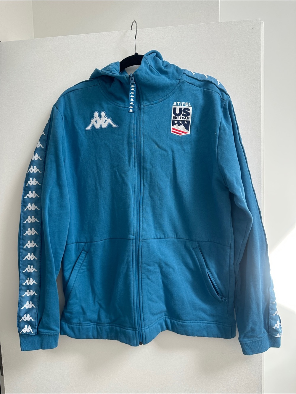 Kappa Teal Hooded Zip Jacket with US Ski Team Patch